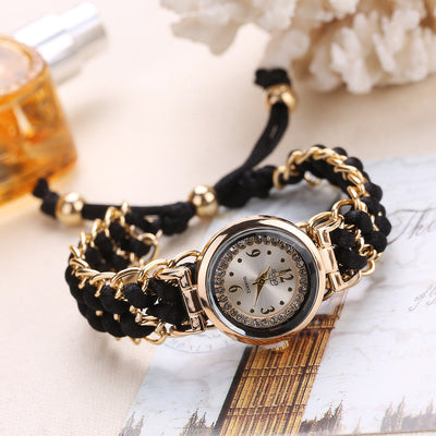 Reloj de Moda Casual para Mujer con Cadena de Cuerda Tejida y Movimiento de Cuarzo - Image 4