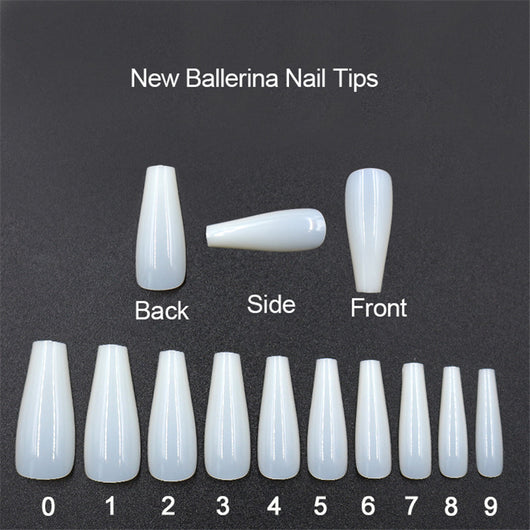 500 Uñas Postizas Transparentes de Color Natural - Efecto Ballet - Image 20