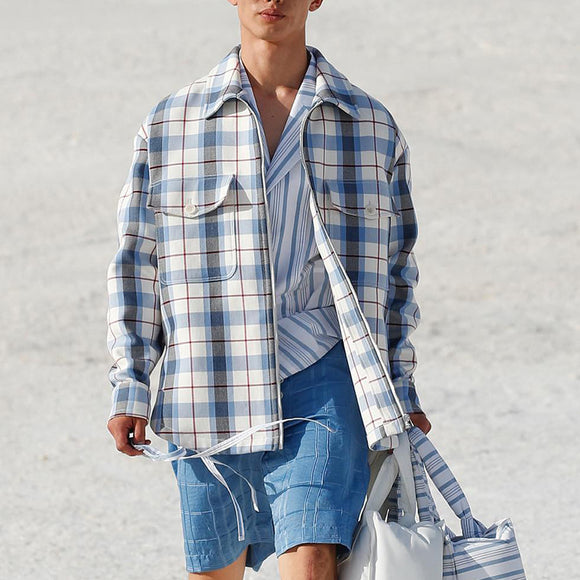 Camisa de Cuadros Manga Larga Slim Fit para Hombre