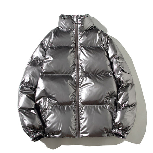 Chaqueta de Algodón con Cuello Alto Brillante para Hombre - Image 6