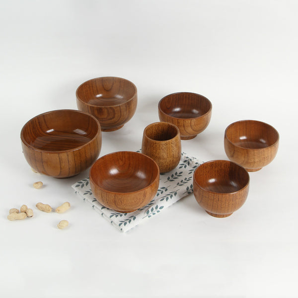 Cuenco de Madera de Azufaifa Estilo Japonés Natural