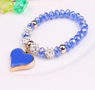 Pulsera Elástica de Cristal con Corazón - Brazalete Ajustable - Image 6