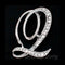 English letter brooch with diamonds Q