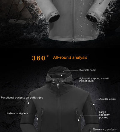 Traje Térmico Táctico Shark Skin Camuflaje Militar - Chaqueta Soft Shell Gruesa Talla Grande - Image 13