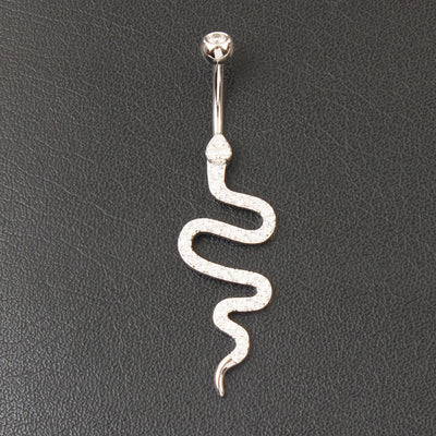 Piercing Ombligo Plata de Ley con Diseño de Serpiente y Circonita - Image 13