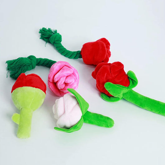Juguete Masticable Resistente para Perros - Peluche Flor Rosa Suave - Image 8