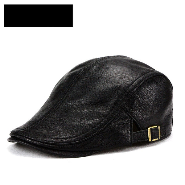 Gorra de Cuero Estilo Coreano Delgada para Otoño e Invierno - Caballeros Maduros - Image 5