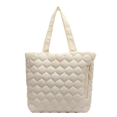 Bolso Tote Acolchado de Algodón con Diseño Rombo - Image 7