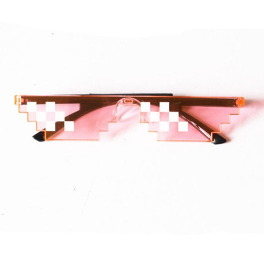 Red pixelated mosaic sunglasses with black arms and white pixel accents, ideal for anime cosplay or funny costumes. - Image 8
