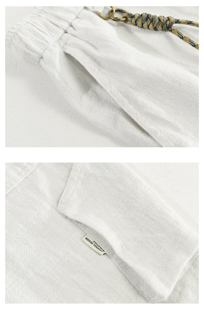 Pantalones Cortos Casuales de Algodón y Lino Relajados para Hombre - Image 20