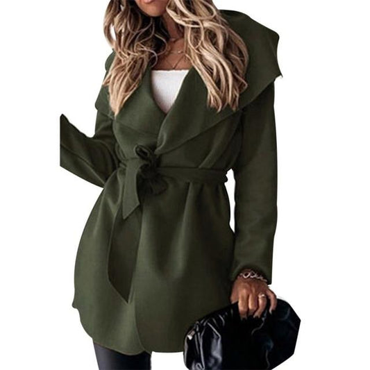 Chaqueta Trench Casual con Cordones