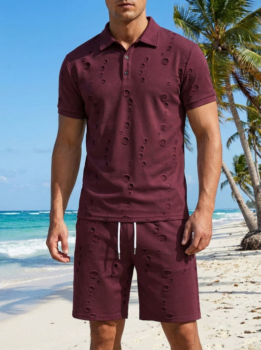 Polo Deportivo Hombre Efecto Desgastado con Botones - Estilo Verano - Image 14