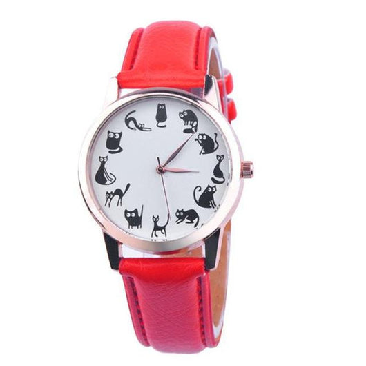 Reloj de Mujer Gato Correa Cuero Cuarzo - Image 8