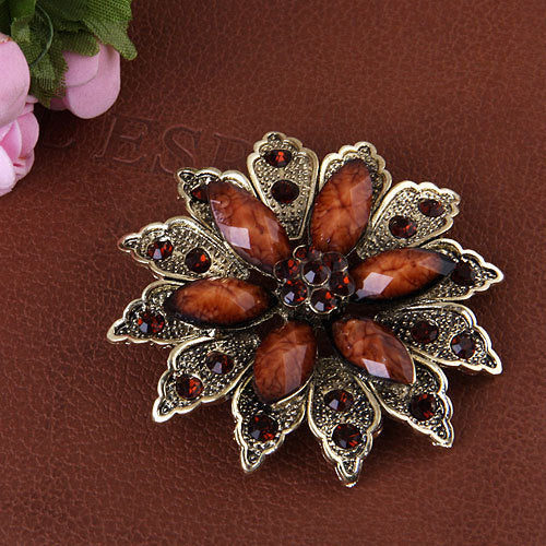 Broche de Resina Retro para Bufanda de Seda - Prendedor Corsage Elegante