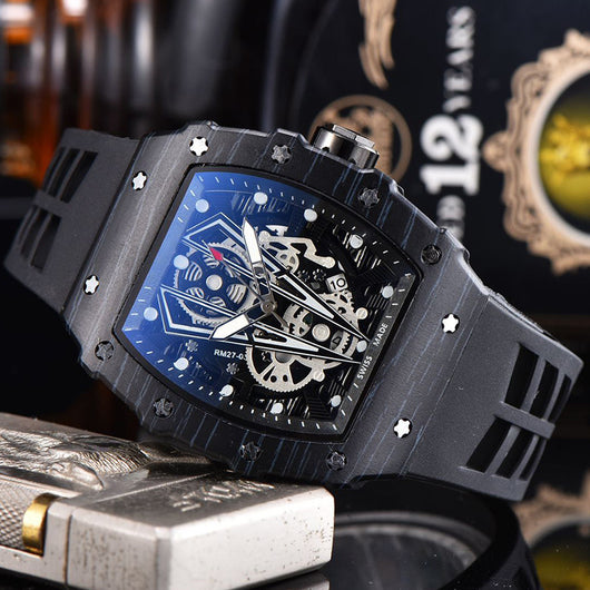 Reloj de Cuarzo Ejecutivo Diseño Barril Hueco con Calendario - Image 8