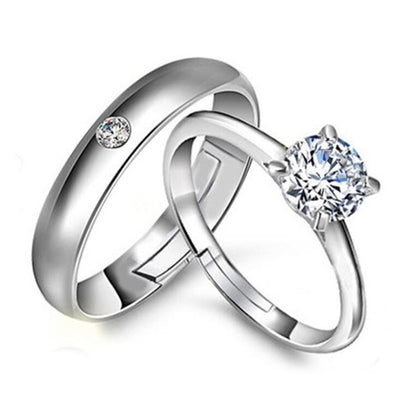 Anillos de Pareja de Plata Esterlina 925 Ajustables