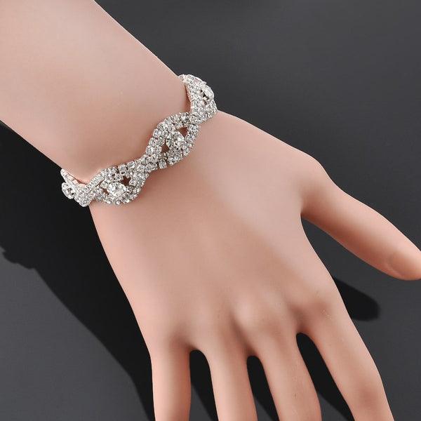 Pulsera de Diamantes de Cristal - Brazalete Elegante para Mujer