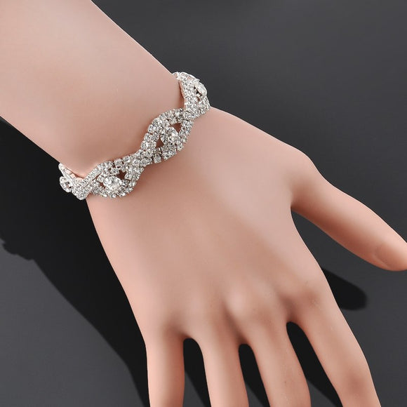 Pulsera de Diamantes de Cristal - Brazalete Elegante para Mujer