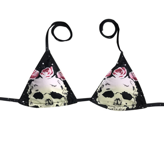 Bikini Estampado Calavera para Mujer - Traje de Baño Dividido Europeo - Image 2