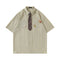 Camisa de Rayas Verticales Manga Corta para Hombre