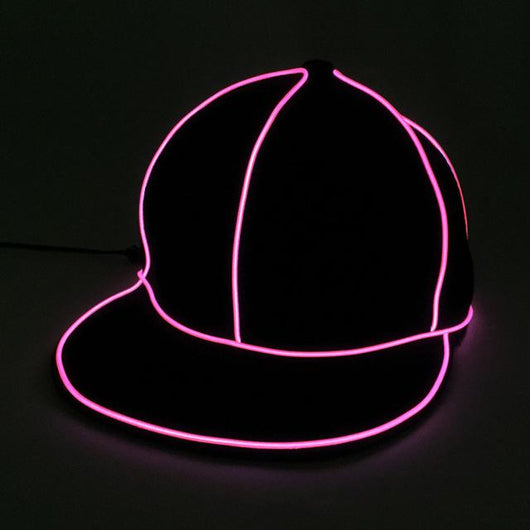 Gorra de Béisbol LED Fluorescente Hip Hop con Borde Plano