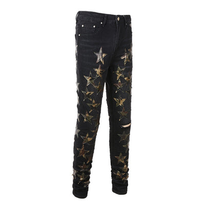 Jeans Rotos de Cuero con Estrella - Tendencia Street Style - Image 7