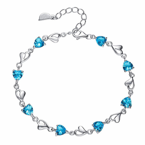 Pulsera del Amor en Cristal Zircón y Amatista