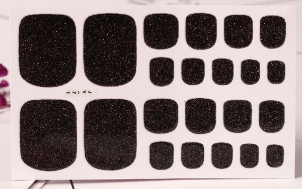 22 Stickers de Uñas Color Verde Cebolla con Polvo Brillante para Pies