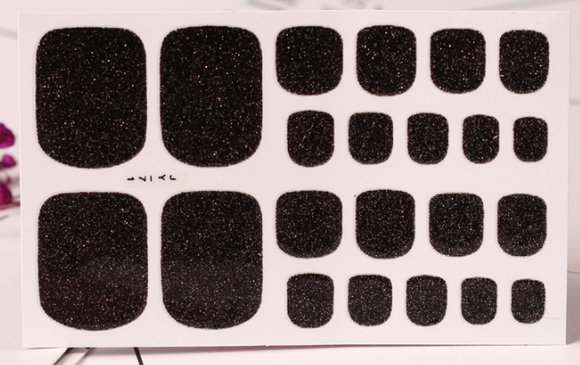 22 Stickers de Uñas Color Verde Cebolla con Polvo Brillante para Pies