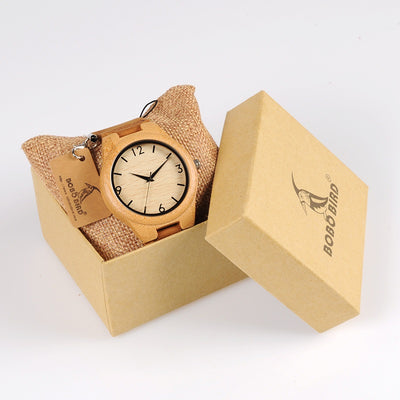 Reloj de Bambú con Cinturón de Cuero - Image 2