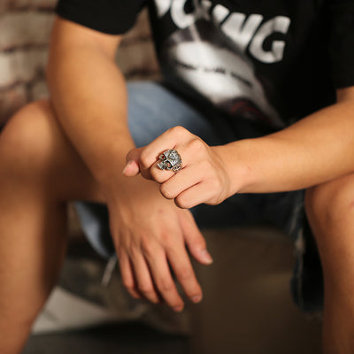 Anillo de Piedra Roja para Dedo Índice Hombre - Image 2
