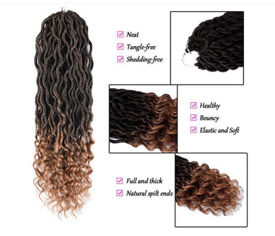 Cabello Sintético para Trenzas Crochet Ombre Estilo Locs - Image 3