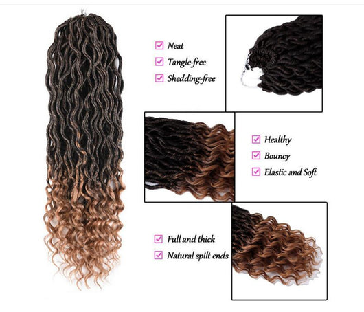 Cabello Sintético para Trenzas Crochet Ombre Estilo Locs - Image 3