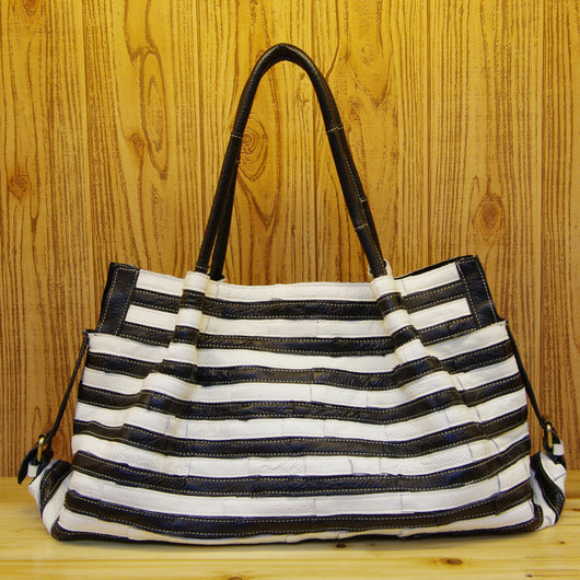 Bolso de Hombro con Costuras a Rayas - Image 11