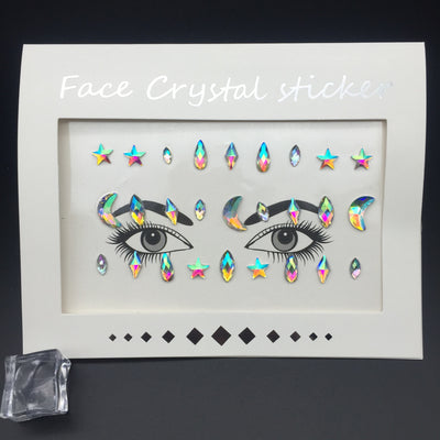 Adhesivos Faciales de Diamante de Resina Acrílica Verde con Cristales Brillantes - Image 22