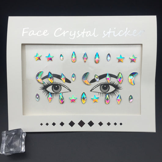 Adhesivos Faciales de Diamante de Resina Acrílica Verde con Cristales Brillantes - Image 22