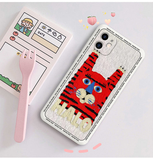 Funda de Silicona Líquida para Pareja - Diseño Hello Tiger Personalizado - Image 4