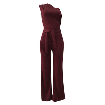 Jumpsuit con Hombros Inclinados Asimétrico - Image 16