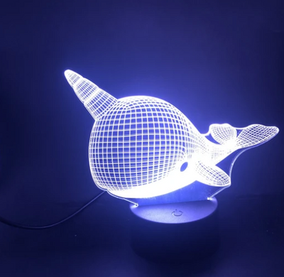 Lámpara Nocturna 3D Ballena Adorable - Reloj Despertador con Luz LED - Image 6
