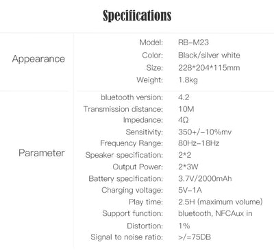 Parlante Bluetooth de Madera con Subwoofer M23 - Image 8
