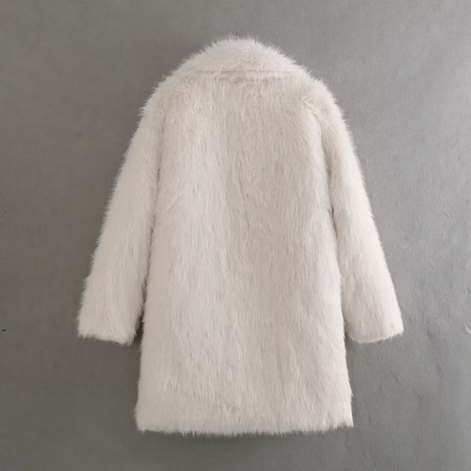 Abrigo de Pelaje Suelto Largo Elegante para Mujer - Image 15