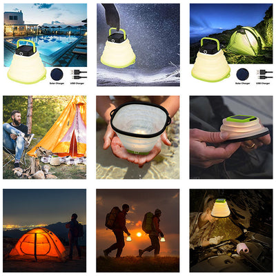 Linterna Solar Camping Plegable IP68 - Luz LED Recargable USB para Tienda de Campaña - Image 10