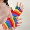 Guantes sin Dedos Arcoíris para Adultos - Medio Dedo Transpirable