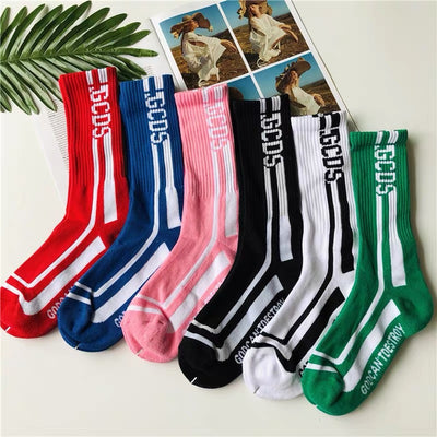 Calcetines Deportivos Altos de Algodón Puro con Letras - Image 4