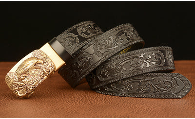 Cinturón de Cuero con Hebilla Automática y Águila Grabada Personalizada - Image 19