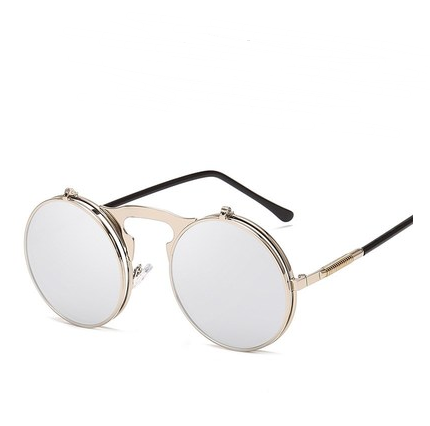 Gafas de Sol Flip Retro Marco Redondo para Adultos Mayores - Image 16
