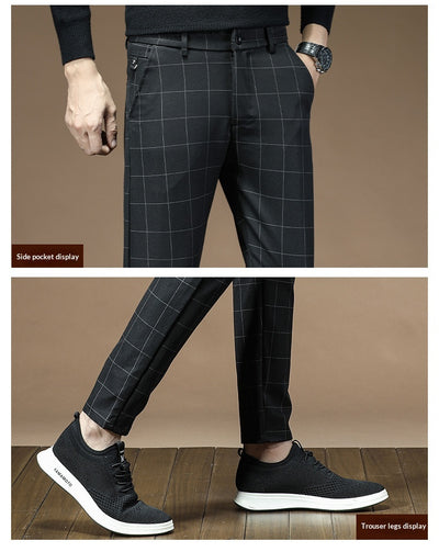 Pantalones de Vestir Cuadros Negros para Hombre - Image 10