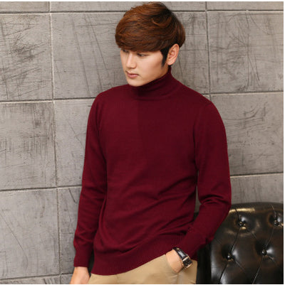 Suéter de Cuello Alto para Hombre Ajustado Liso - Image 25