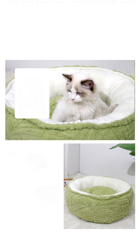 Cama Redonda Acogedora para Gatos y Perros Pequeños - Nido Térmico Suave - Image 12
