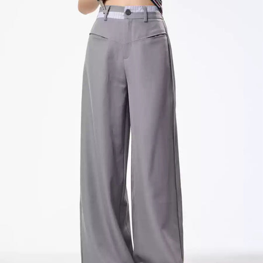 Pantalón Ancho Drapeado Vintage Arrugado para Mujer - Image 13